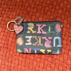 Dooney & Bourke Black Multicolor Letter Coin Pouch